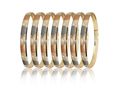 Three Tone Plated Lock Bangle